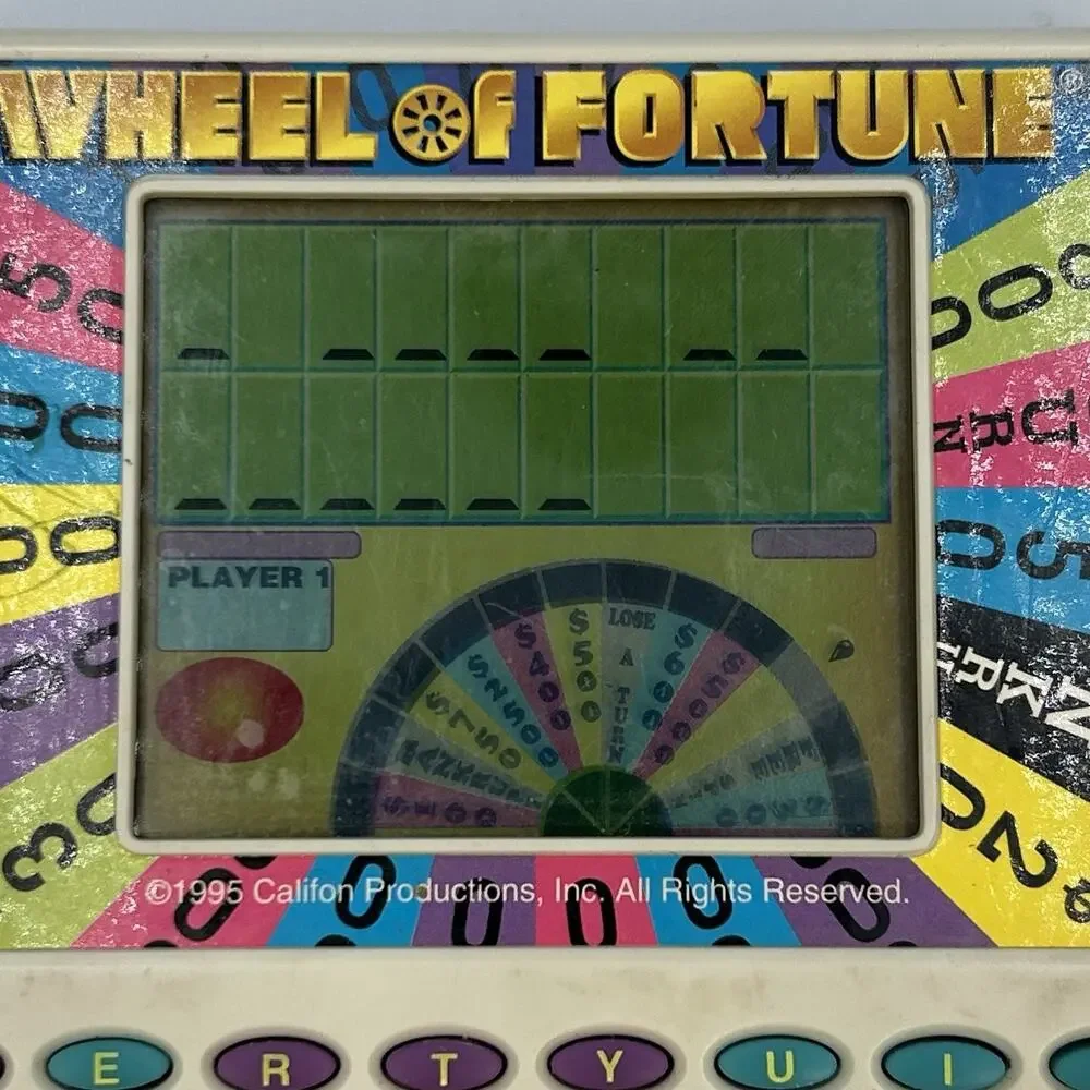 Wheel of Fortune Handheld Game 1995 Tiger Electronics Vintage - TESTED